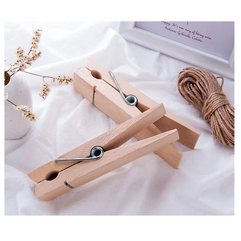 Natural Large 150x36mm Wooden Clips for DIY Home Crafts and Lovely Decorations Nautical and Love-Themed Pattern