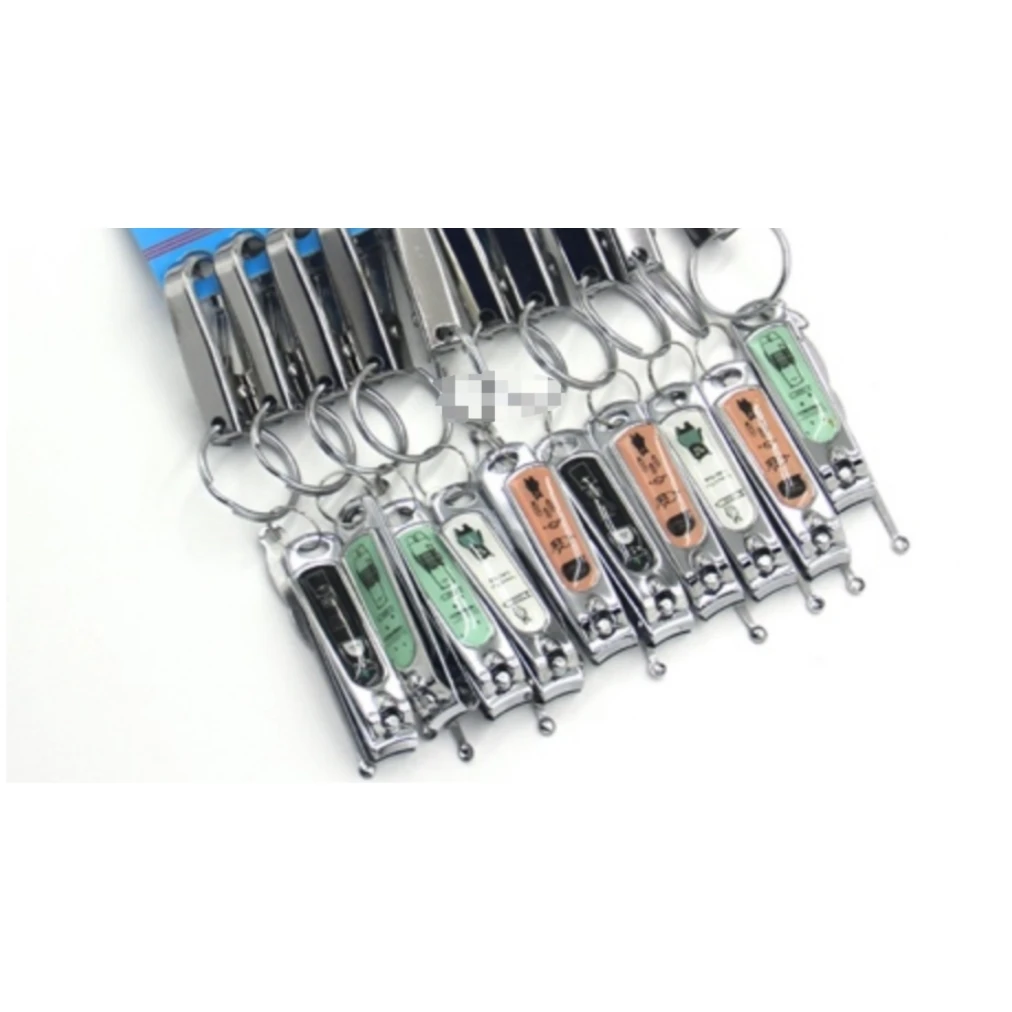 Nail Clipper Cheap Price Manicure Pedicure Set 10Pcs/Card Metal Alloy Ear Pick Cuticle Nail Cutter Trimmer with Key Chain Holder