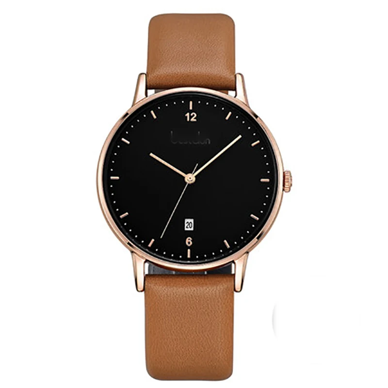 Cheap Men Sport Quartz Watch Minimalistwatches Week And Date Chronograph Watch Fashion Leather Strap Watch For Boy