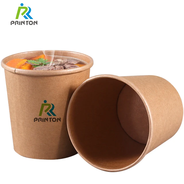 16oz 20oz Wholesale disposable soup cups salad paper bowl ice cream cup packaging