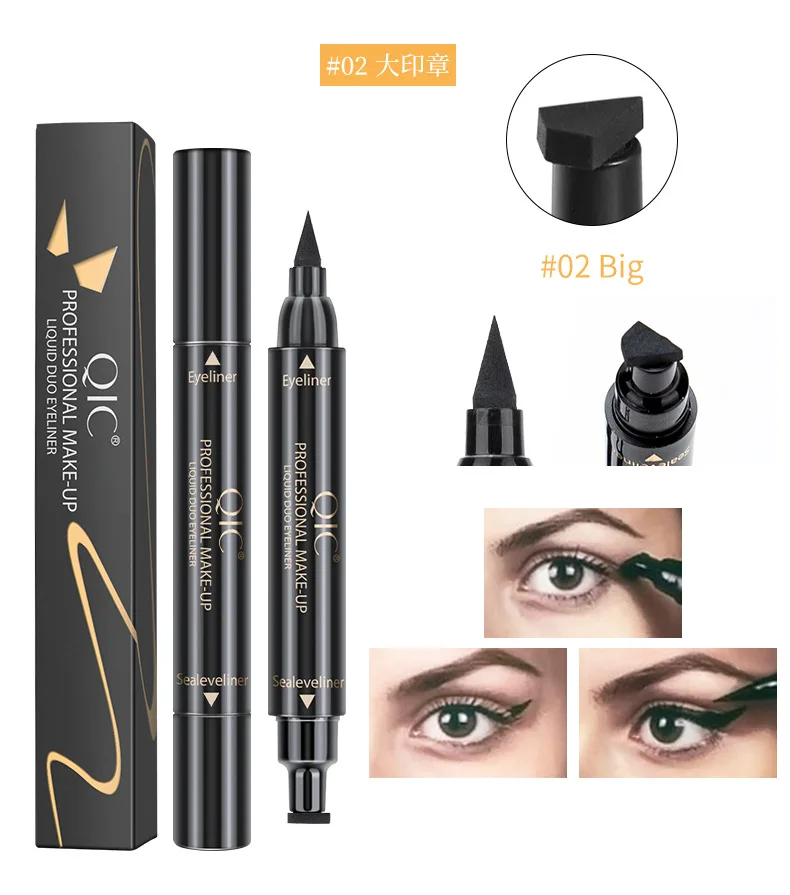 Eyeliner 2 In 1 Pro Winged Eyeliner Stamp Waterproof Makeup Eye Liner Pencil Black Liquid Eyeliner