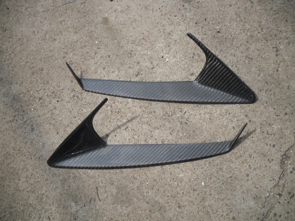 For Carbon Fiber Skyline R35 GTR Wald WD Style Front Bumper Headlight Eyebown CF