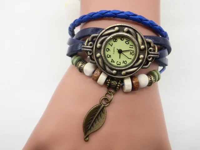 Fashion bracelet watch female students children leaf pendant quartz watch manufacturer wholesale restoring ancient ways