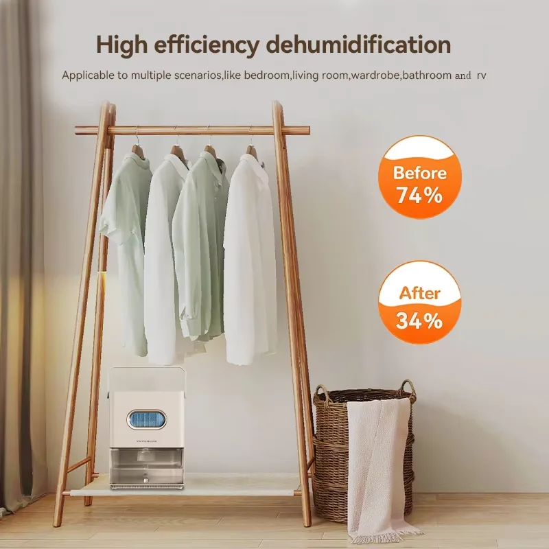 2024 small dehumidifiers 3.2L home dehumidifier semiconductor dehumidifier with 7 colour led light