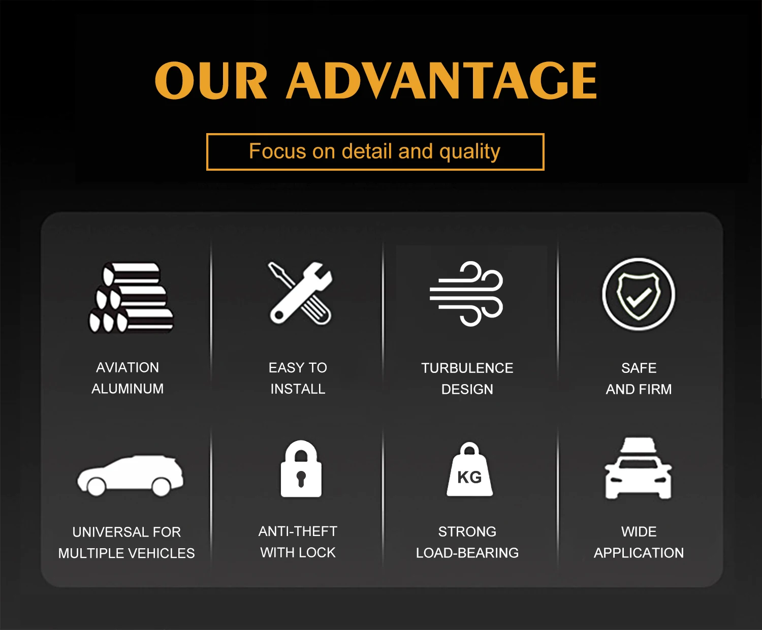 Hot Sale Aluminum Alloy Durable Universal Car Cross Bars Luggage Roof Racks