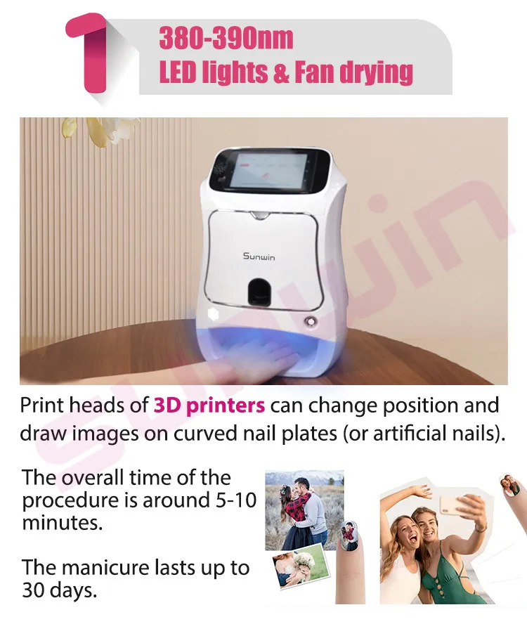 Printer Digital Nail Art Printer for Sale Customized Logo DIY  Art 3D Printer Machine Salon