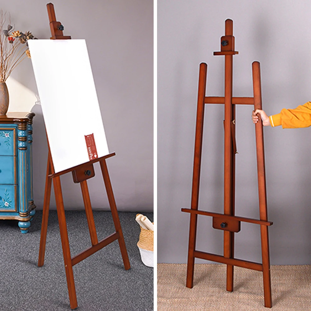 Panwenbo Art Students Wooden Painting Sketch Easel Studio Folding Triangle Rear Support Easel