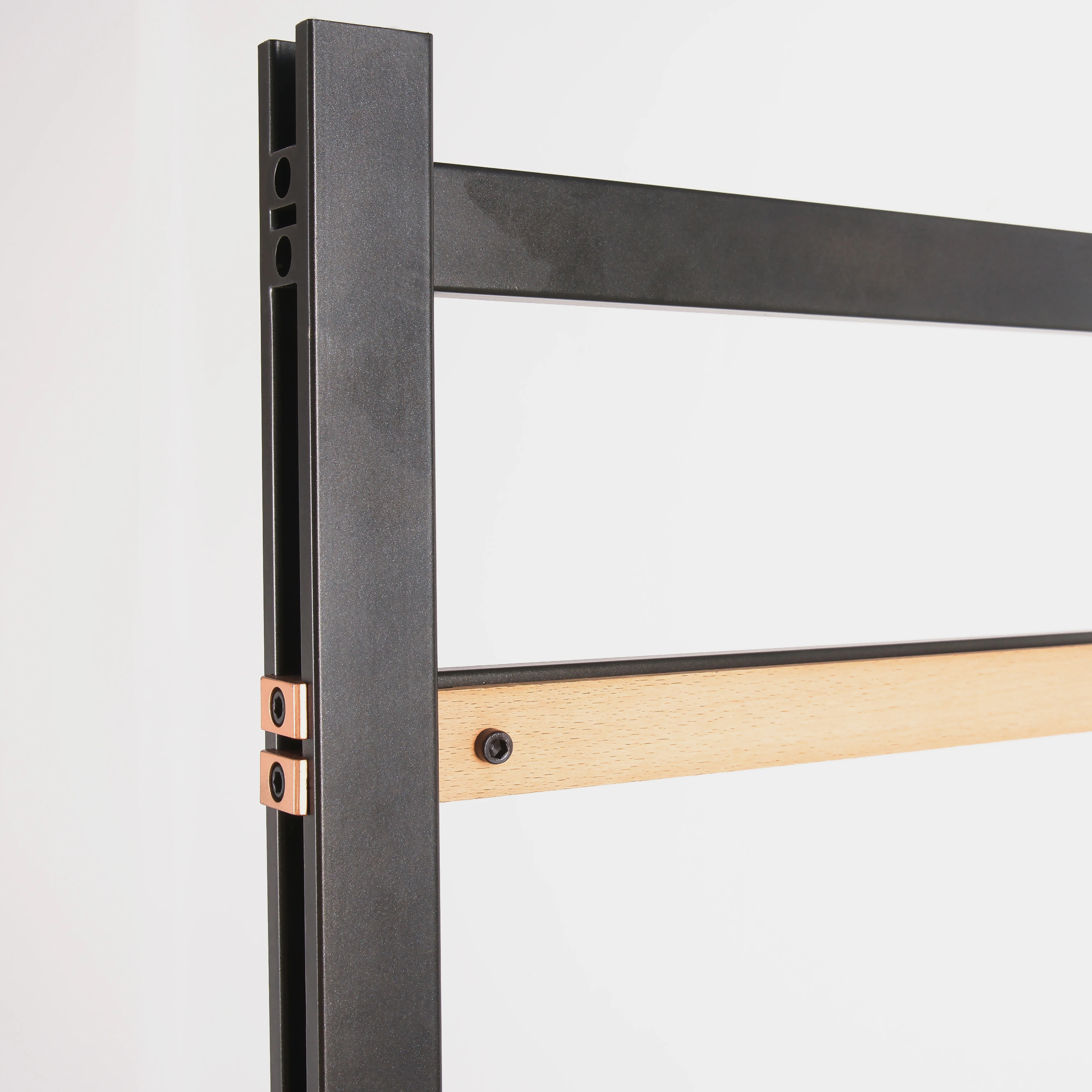 Clothing Boutique Furniture Metal and Wood Free Standing Clothes Hanging Rail Stand Apparel Display Cloth Rack