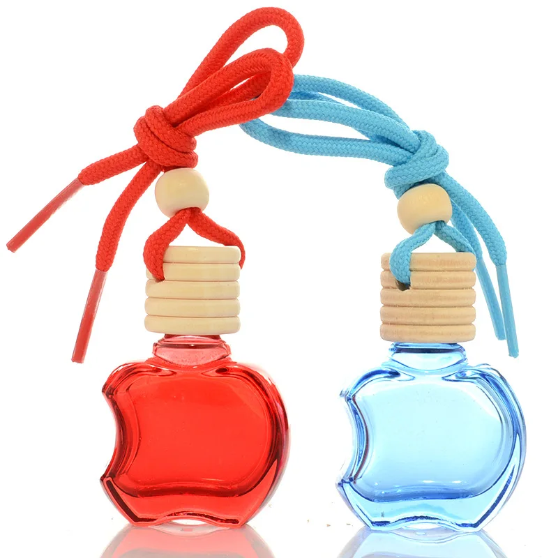 Wooden Cap Hang Diffuser Bottle Empty Car Perfume Bottle Apple