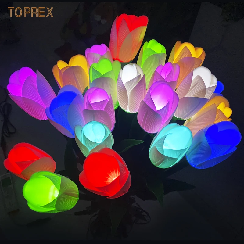 Outdoor Waterproof Tulip Garden Path Courtyard Lighting Color Changing Flower Decorative outdoor tulip lamp