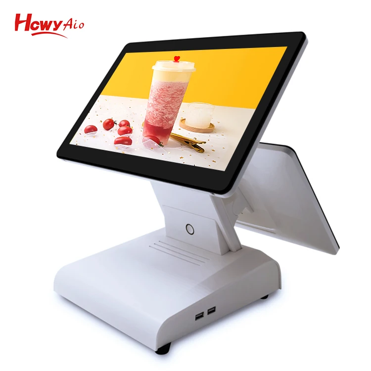 Android POS двойной экран 14 дюймов сенсорный монитор терминал с Wifi USB LAN