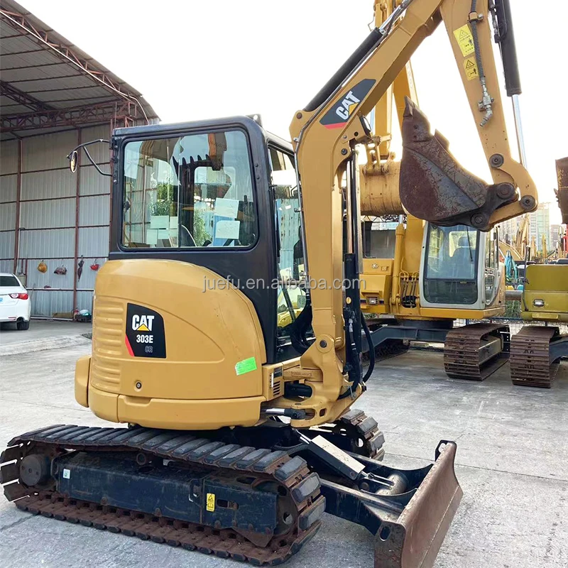 JUEFU free shipping Used crawler digger CAT303E 3 tons digger Engine Model Cat C1.1T Engine Power mini Used excavator For sale
