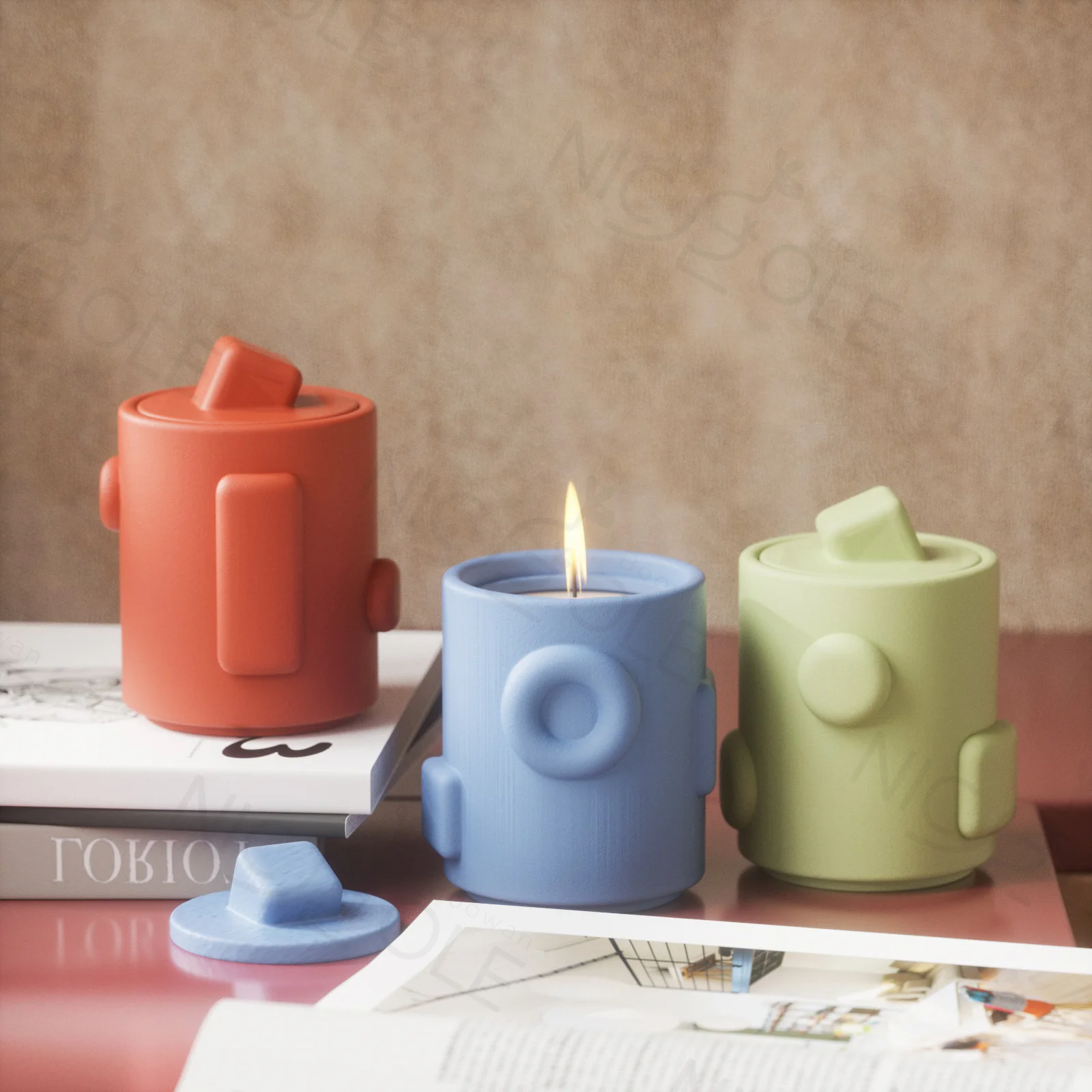 Nicole New Handmade Geometric Candle Jar Molds Concrete Cement Silicone Candle Vessel Mould For Adults