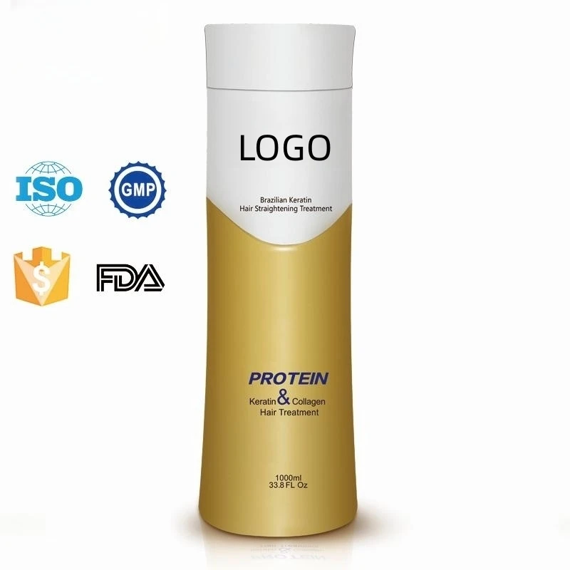 Maxi Bio Gold Protein Hair Straightening Smoothing Cream Brazil Keratin Treatment Hair Repair 1L