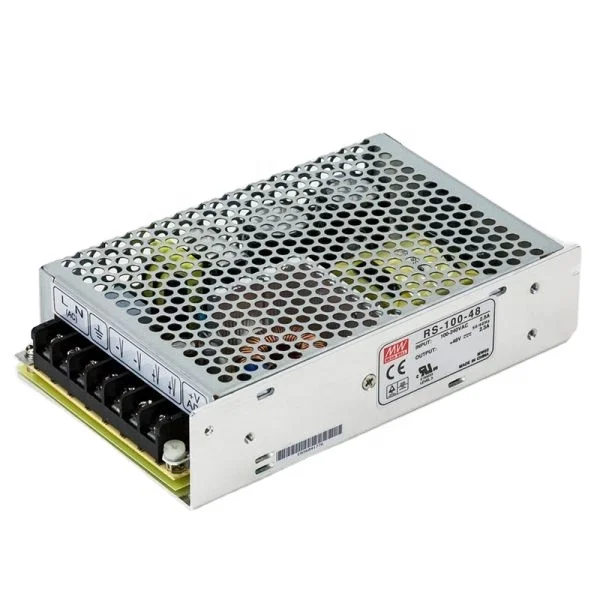 Оригинальный бренд MEAN WELL представляет 48V 100W RS-100-48 AC-DC импульсный источник питания, одиночный модели переключения режимов питания