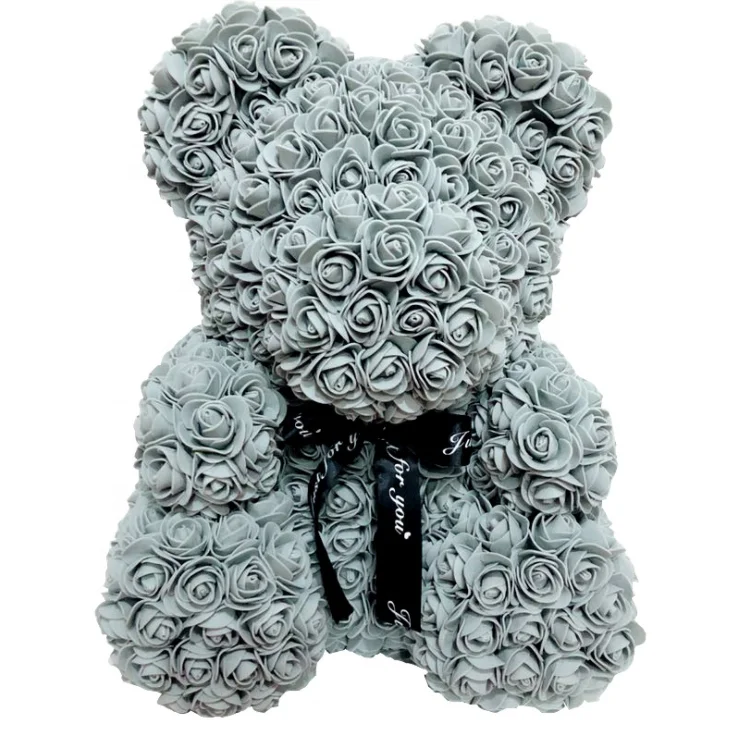 Hot sale  artificial flower Wholesale valentine Christmas gift 25cm 40cm rose bear Pearl bear gift package box
