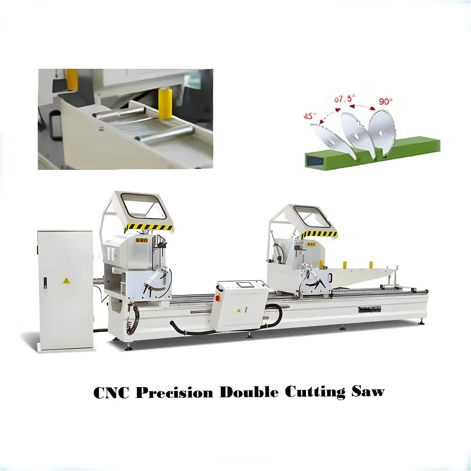 automatic double head aluminum cutting saw machinery for aluminium window door fabrication