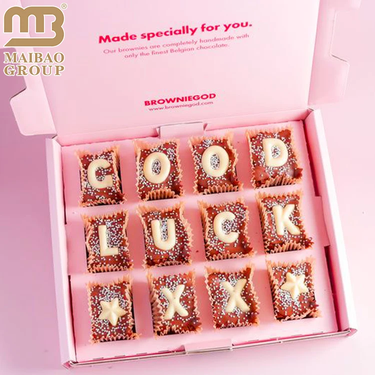 Custom Designs Chocolate Brownies Packaging Box Wholesale Food Grade Folding Donut Bakery Paper Box Cake Dessert Box For Pastry