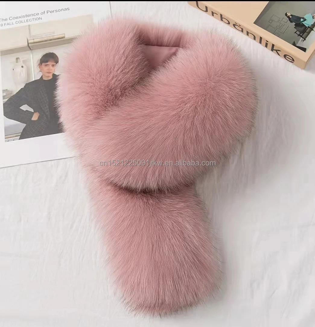 Зимний теплый шарф, модный меховой шарф для девочек, короткий меховой шарф из лисьего меха