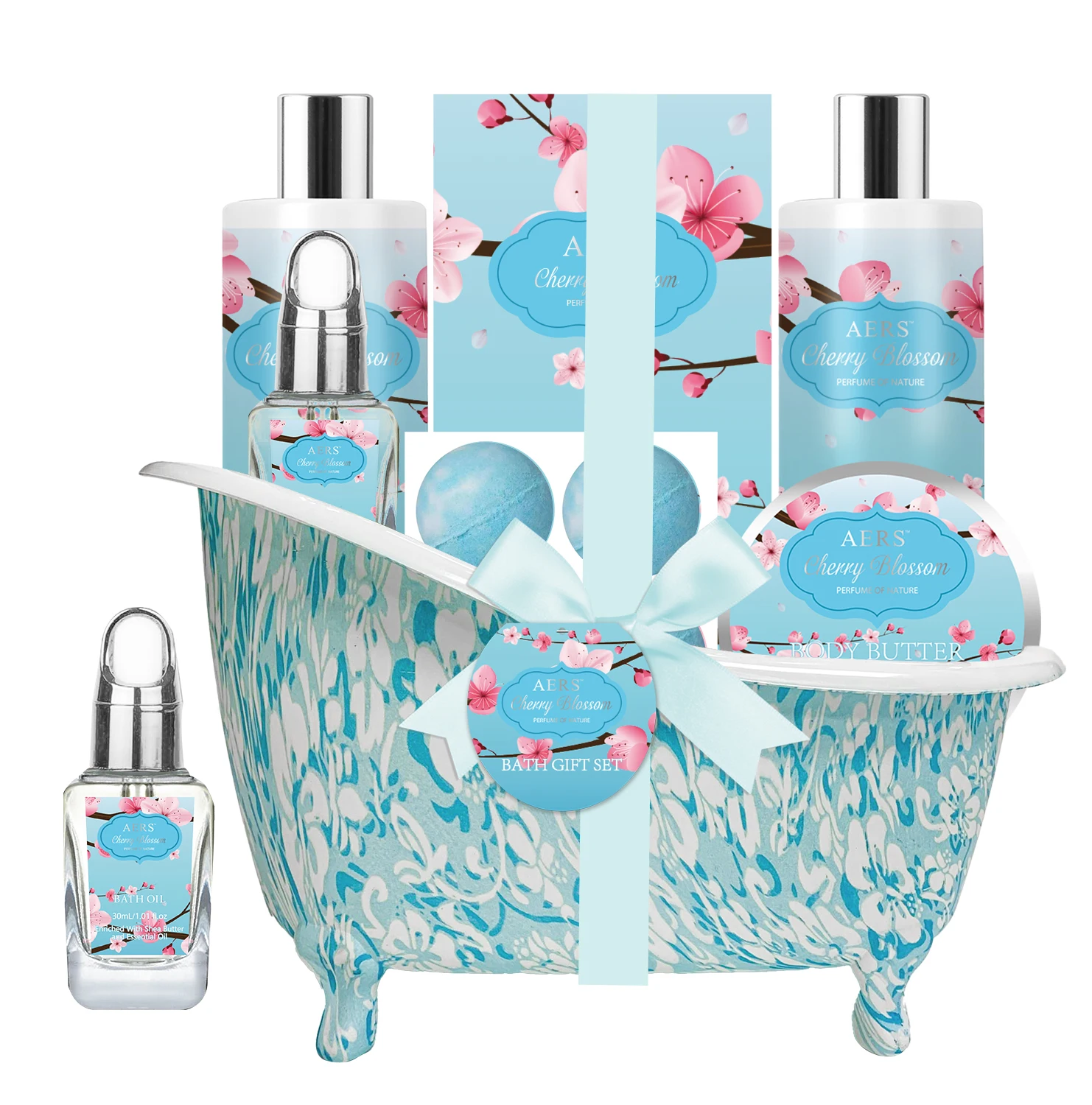 Custom 9 Piece Bath and Body Home Spa Bath Gift Set For Women and Men