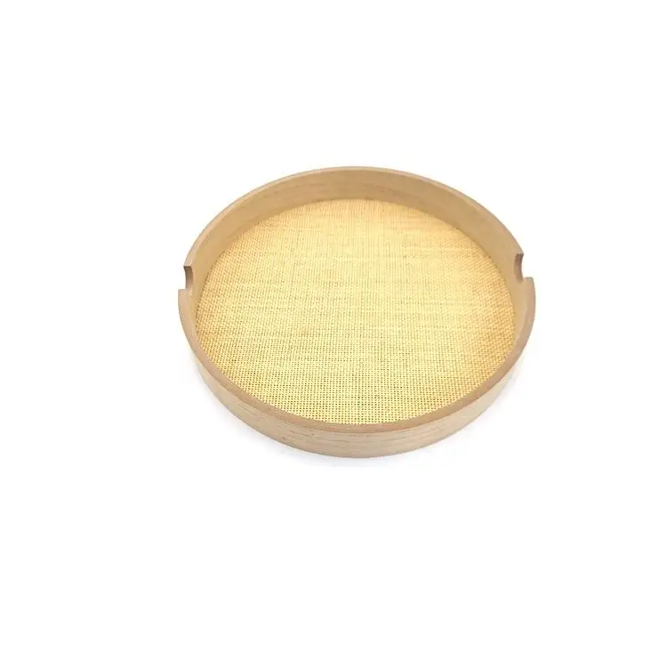 Coffee Tray Creative Eco-friendly Style Bandeja De Madera Custom Breakfast Unfinished Round Wood Tray