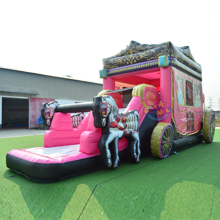 Factory directly Carriage inflatable princess trampoline inflatable bouncer jumping castle inflatable air bouncer for kids