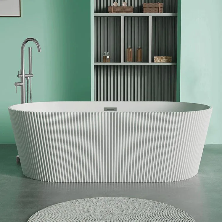 Acrylic Eco-friendly Material Solid Surface Bath Tub Freestanding Bathtub Round Indoor Bathtub Tub