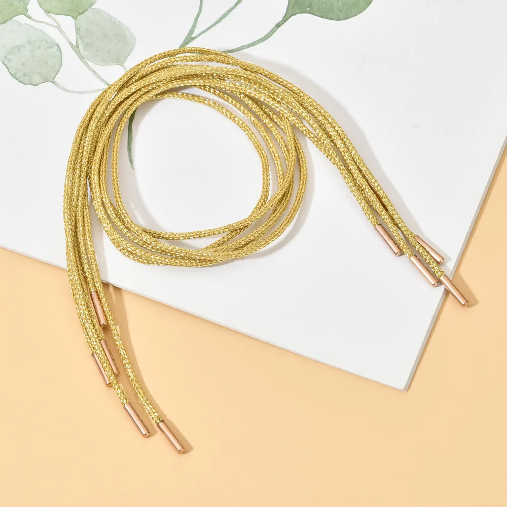 Wholesale Fashion Jewelry Spare Part Tinny Metallic Gold Silver Lurex Cord For Necklace and Bracelet Support Customize Size