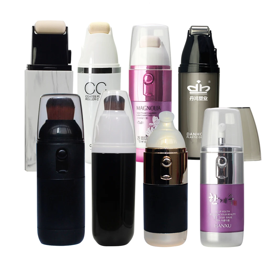 with roller brush hair colouring dying root surfactant container liquid foundation cream packaging cosmetic bottle