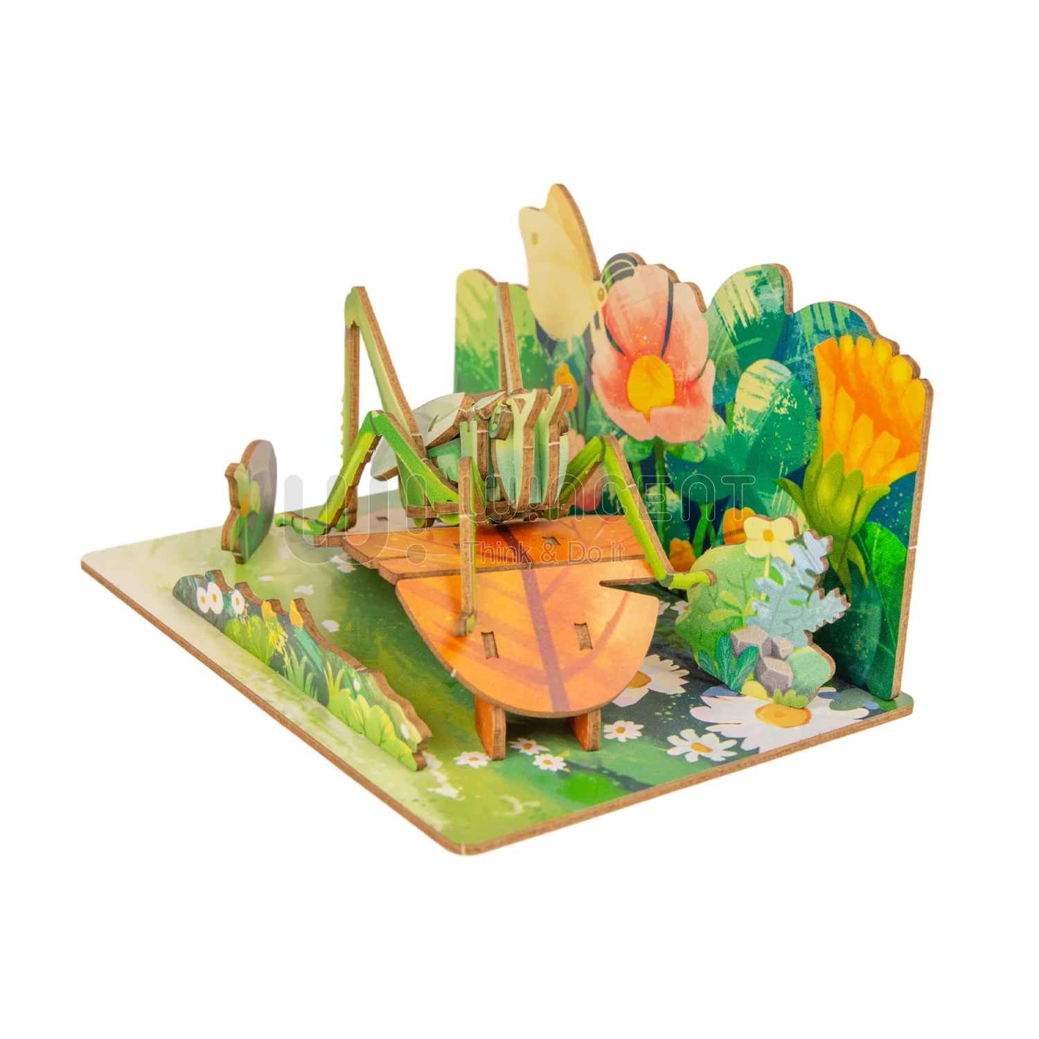 Wholesale Customization laser-cut UV-Printing Locust animal models puzzle Crafts For DIY Model Kit 3D Adults