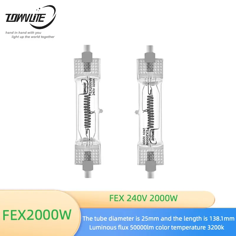 Double ended Halogen lamp FEX 240V 2000W Yellow Light Photography light large red head film and television light bulb
