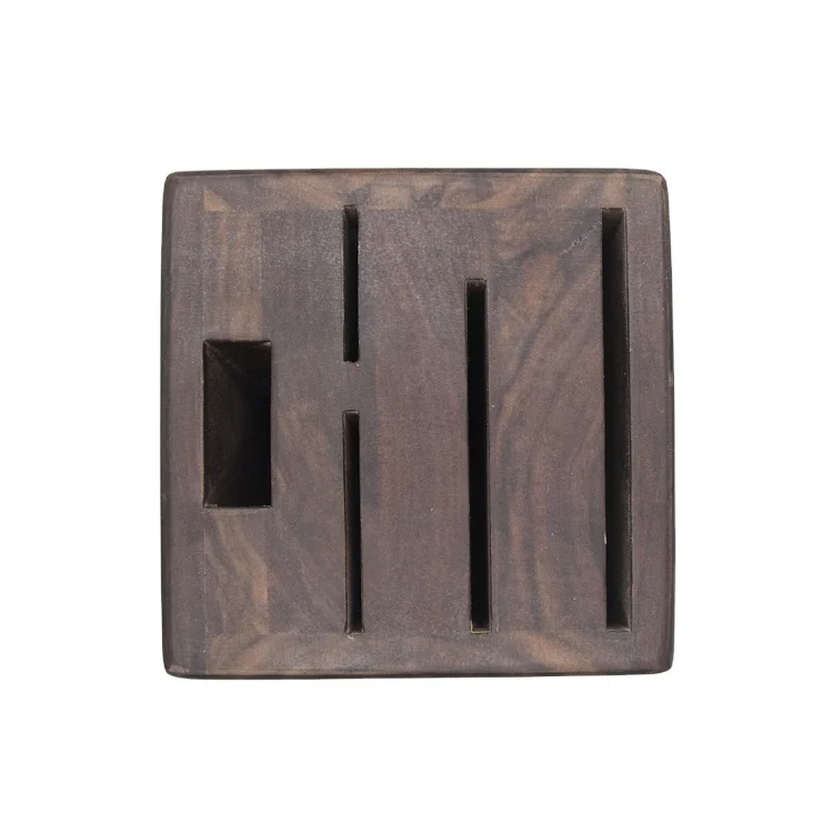 High Quality 5 Slot Black Walnut Knife Holder for Keeping Knives