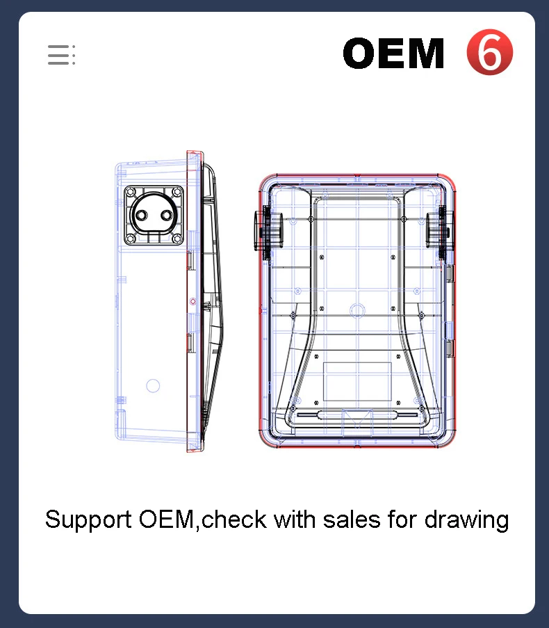 EV Charger Box Supply 7KW EV Car Charging Station Wall Mounted Electric EV Car Charger Case Cover for PCBA