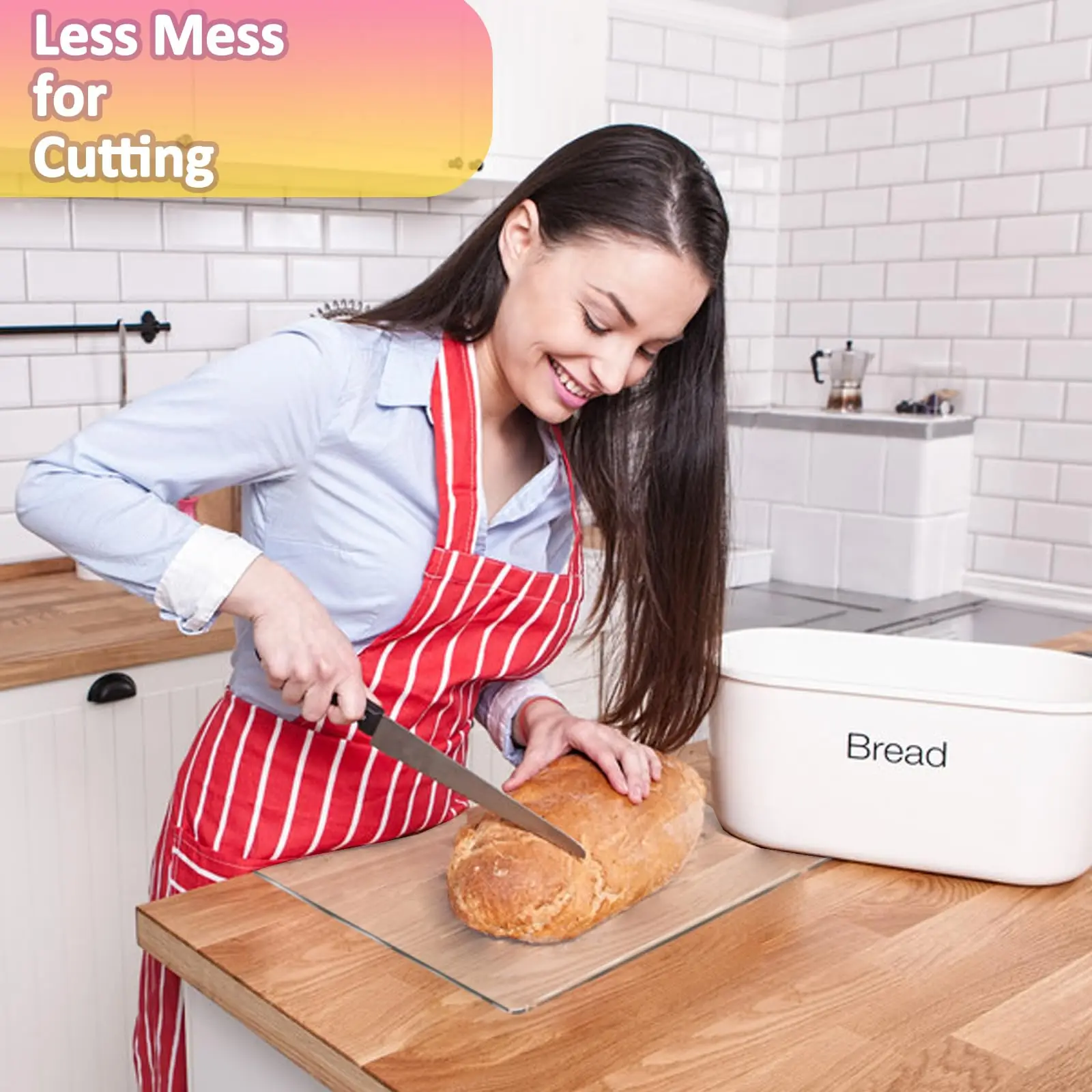 Acrylic Cutting Board with Counter Lip Clear Cutting Board for Kitchen Counter Non Slip Cutting Board  Acrylic Organizer Kitchen