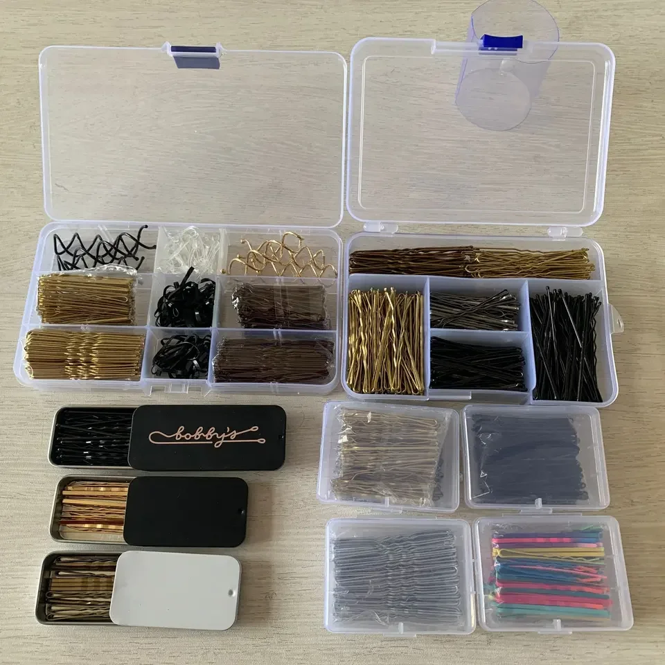 BELLEWORLD Factory Custom Size Packing logo Hair Bobby Pins Hair Grips Brown Blonde Black Hair Pins for Women Wedding