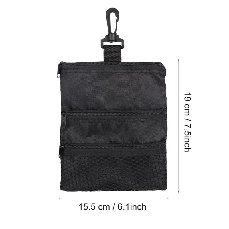 Zipper Golf Ball Bag Tee Holder Golf Tee Bag Pocket Holds Plenty Tees Ball Marker and Divot Tool