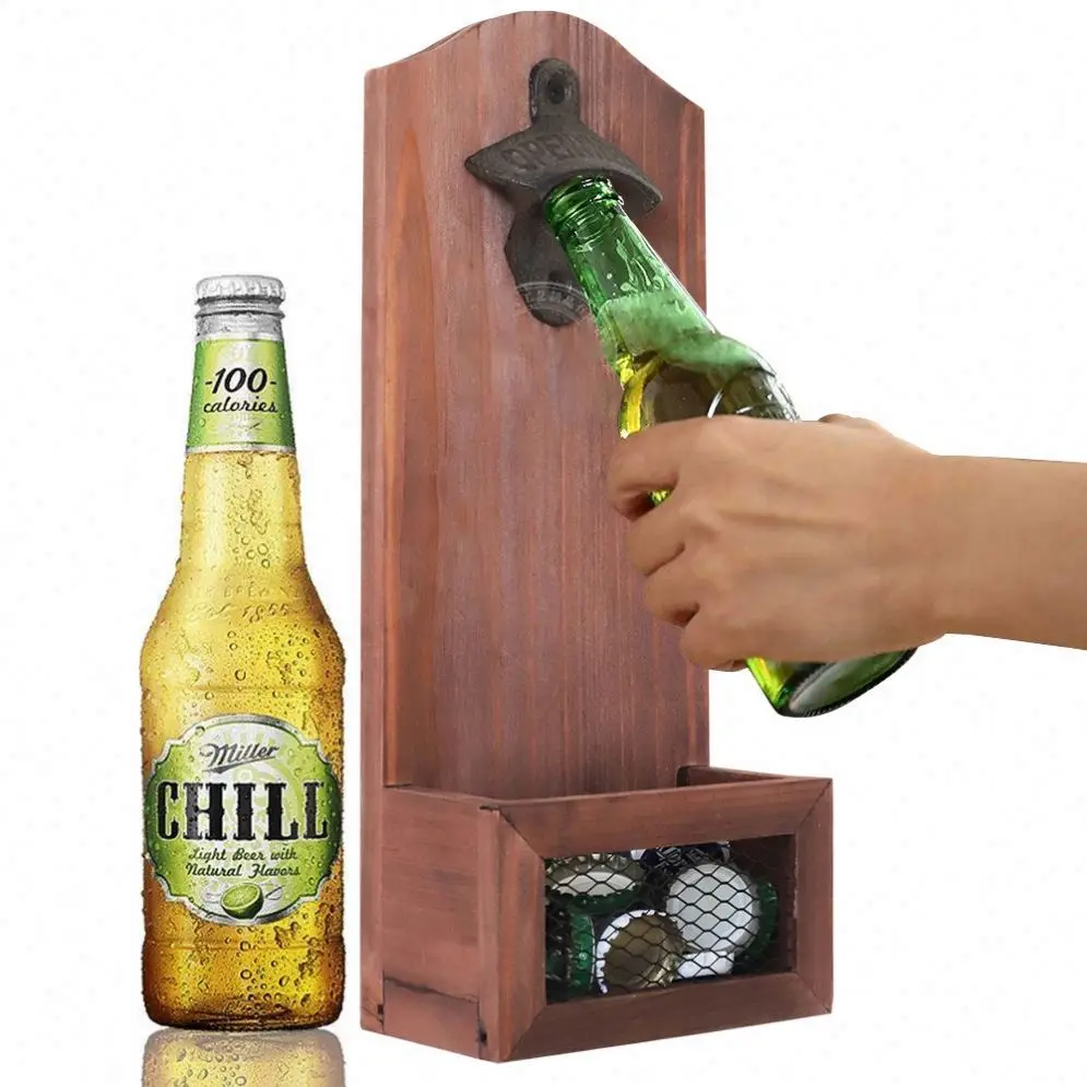 64 Freezer Door Magnetic Beer Cap Opener Wall Mounted Cap Remover Refrigerator Vintage Metal Wall Mounted Beer Bottle Opener