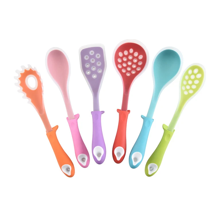 2023 Hot selling non-stick cookware cooking nylon food grade colorful silicone kitchen tools utensils set