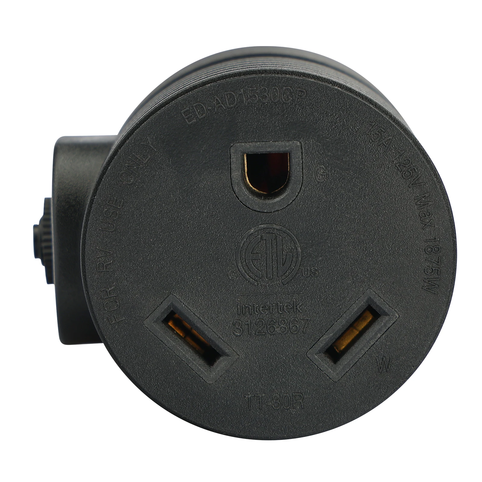 CAMPING&HOME 15A Male to 30A Female RV Adapter with 15A 125V Circuit Breaker, NEMA 5-15P to NEMA TT-30R, ETL Listed