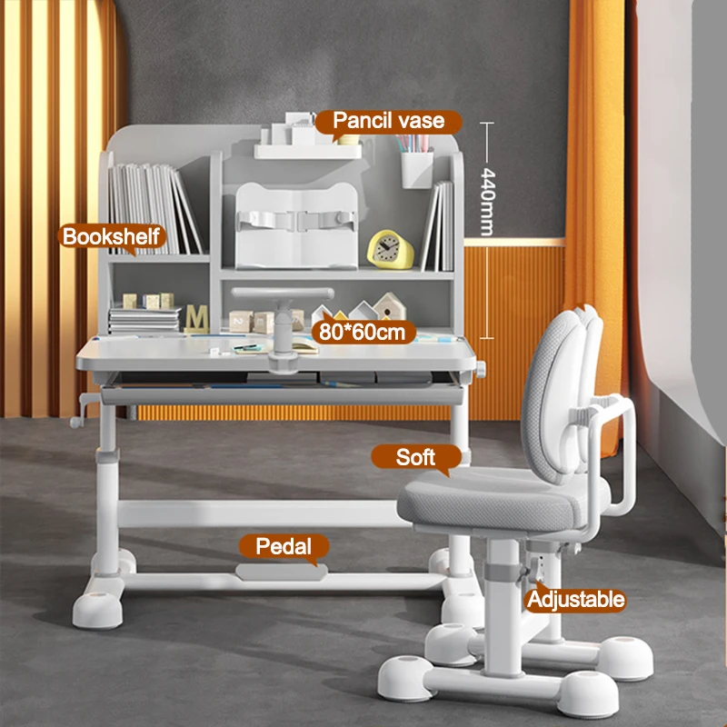 Manufacture Factory Direct Children Study Desk and Chair Set Kids Ergonomic Study Height Table and Chair set