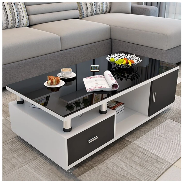 Chinese Factory Home MDF Living Room Nesting Coffee Table Chrome Tea Table