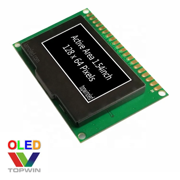 1.54' 1.54 inch 128x64 dots Yellow colour oled display module TW28640155YB02 IIC SPI parallel Interface inside  oled screen
