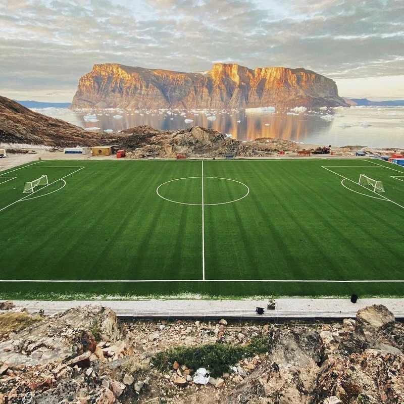 Китайский Синтетический ковер для газона, 50 мм, спортивный настил, коврик для футбола, искусственная трава для футбольного поля стадиона