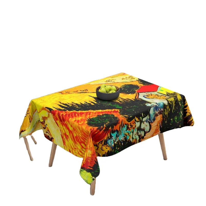Beautiful Color Combination Pattern Polyester Tablecloths Creating Happy Atmosphere Table Cover for Special Days