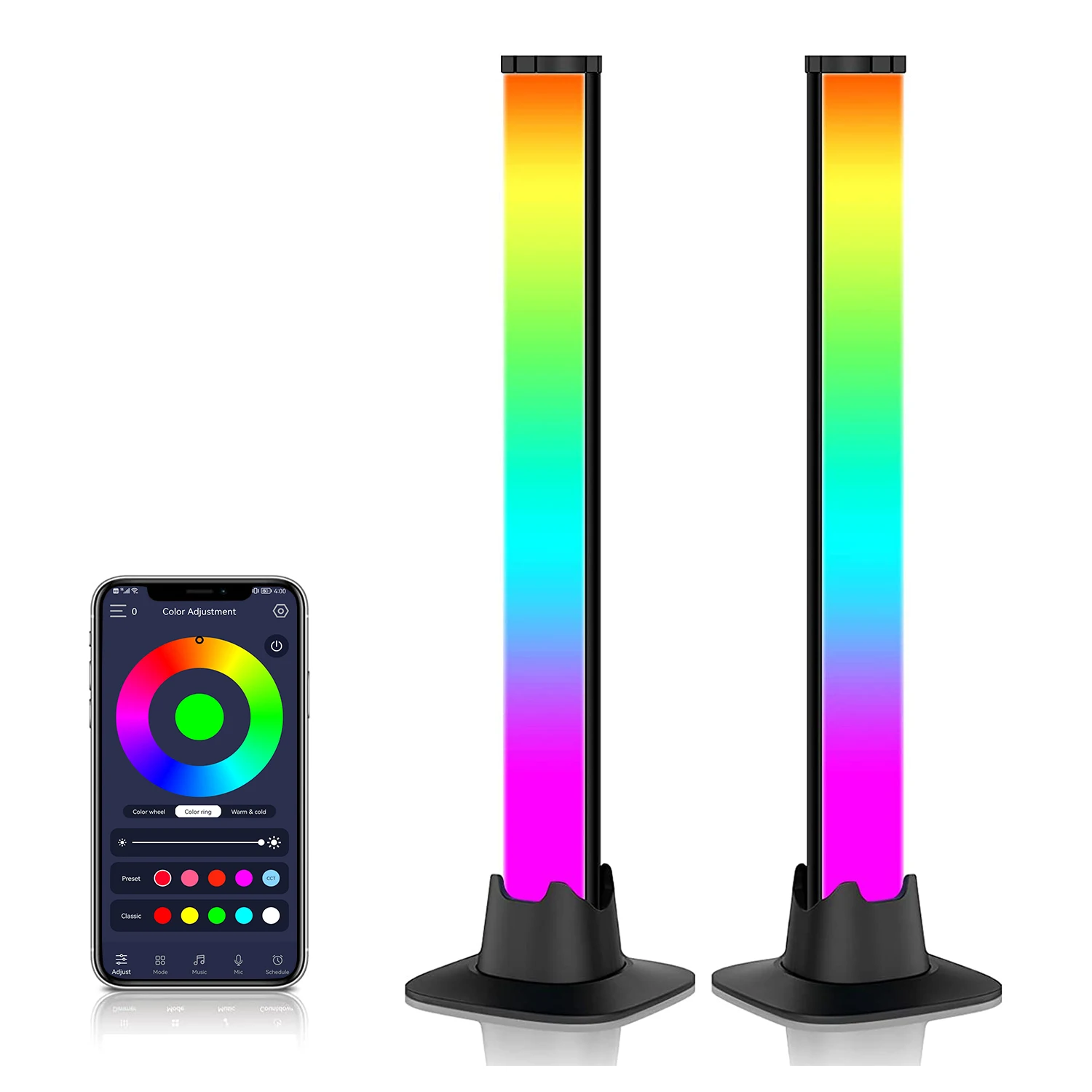 LED RGB Sound Control Voice Activated Music Level Indicator Audio Sync Desktop Rhythm Recognition Light Stick For Gaming Room