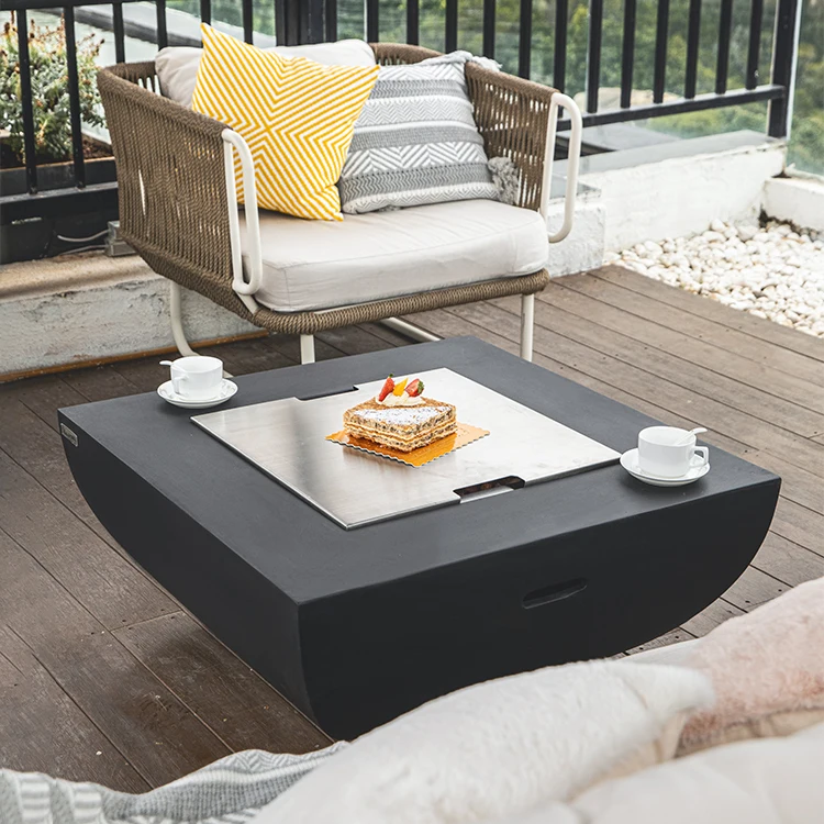 MODENO Modern Decorative Firetable Patio Fire Pit Gas Propane square