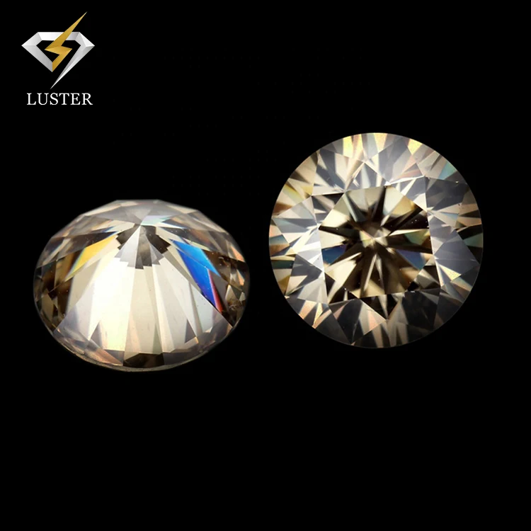 Champagne Light Yellow Moissanite 1.25~25mm Round Brilliant Cut Light Yellow Round Yellow Moissanite