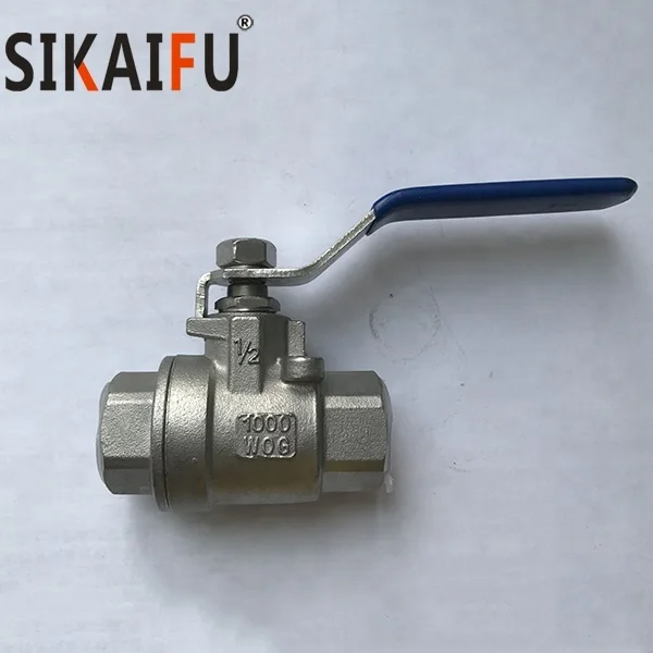 Customize Logo on body DN20 Stainless Steel Threaded Two Piece Ball Valve