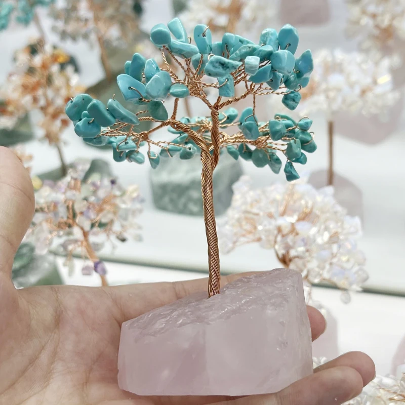 Натуральное Хрустальное сокровище, счастливое дерево, Хрустальный Лазурит, счастливое дерево фэн-шуй