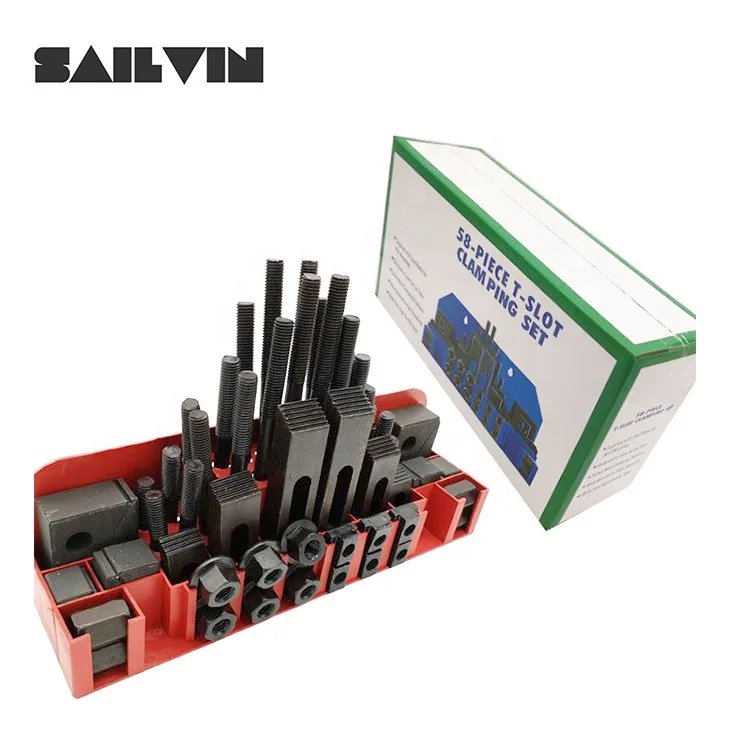 High Precision CNC 58 Pieces M8 M10 M12 M14 M16 Metric Milling Clamping Kit